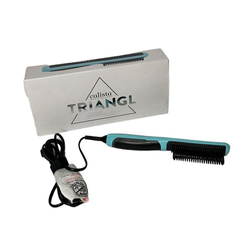 Calista Maria McCool Triangl Heated Hair Brush Styler Detailer Ceramic Turquoise